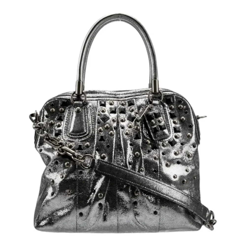 COACH Limited ED KRISTIN GRAY METALLIC SILVER GUNMETAL‎ NUBUCK SUEDE BAG Purse